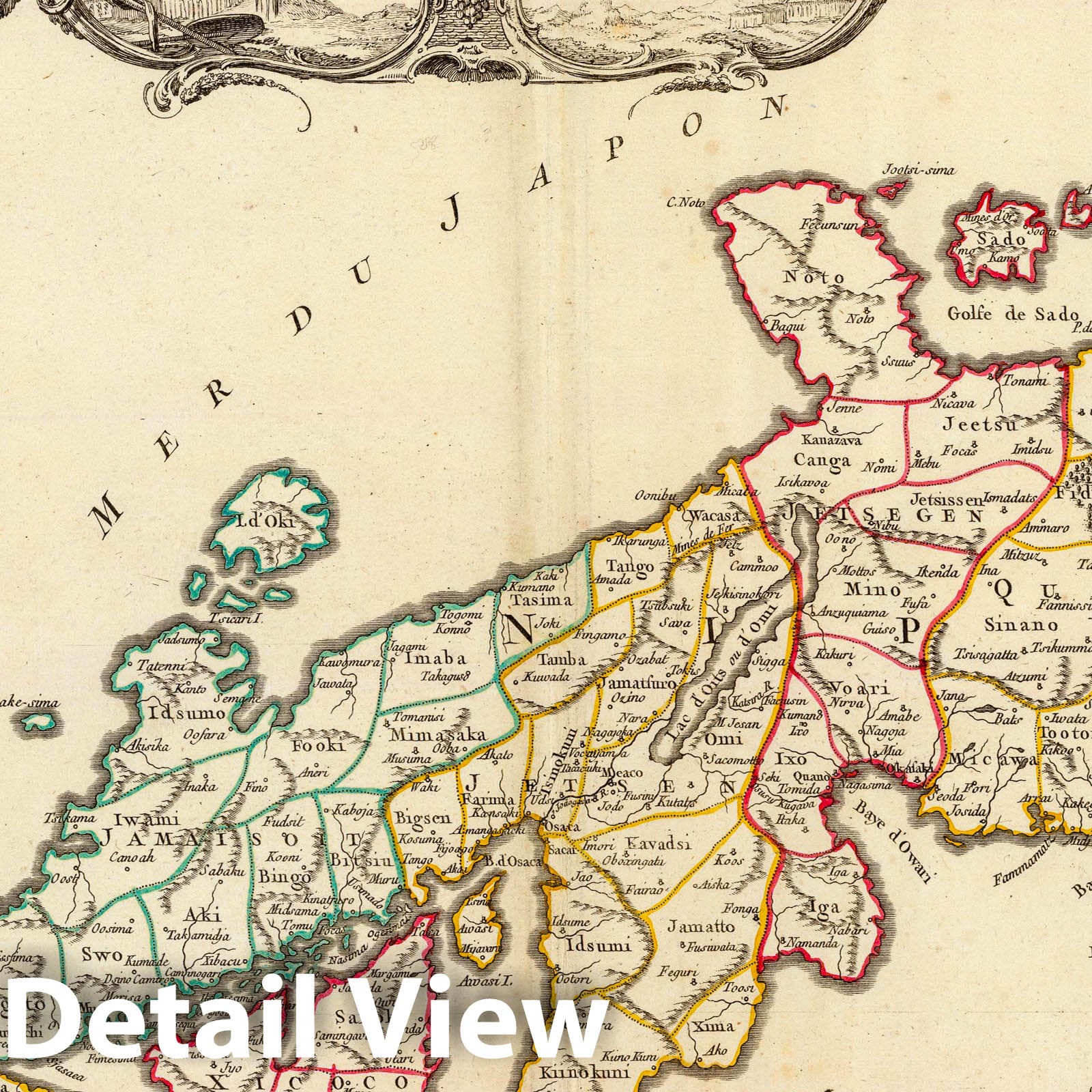 Japan and Korea - Postal Map, 1750 - Historical Map Print