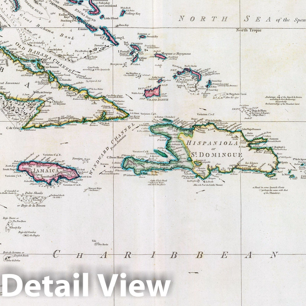 Historic Map : 1796 West India Islands. - Vintage Wall Art