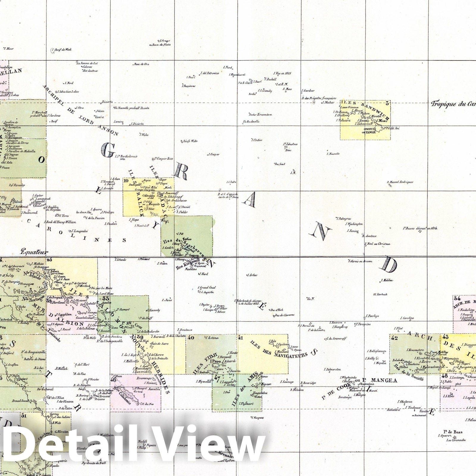 Oceania Assembly Map, 1827 - Vandermaelen Historical Map Print