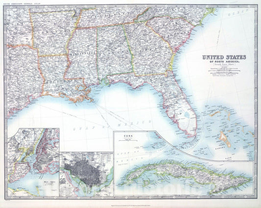 Historic Map : 1912 United States of North America (South East Sheet). - Vintage Wall Art