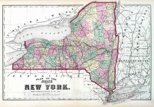 Historic Map : 1873 New York : Vintage Wall Art