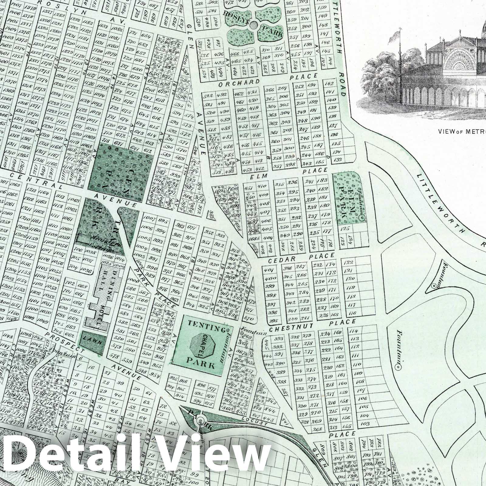 Glen Cove, Long Island - Property Map, 1873 - Historical Map Print