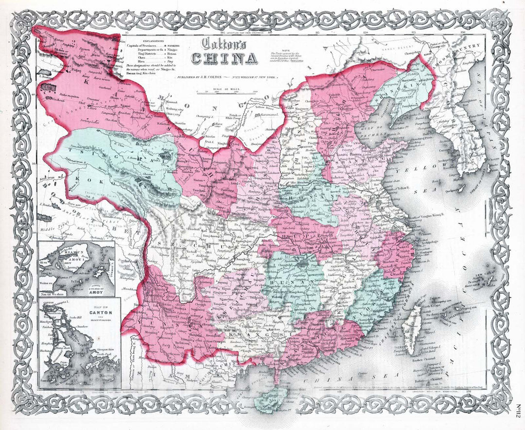 Historic Map : 1865 China. v2 - Vintage Wall Art