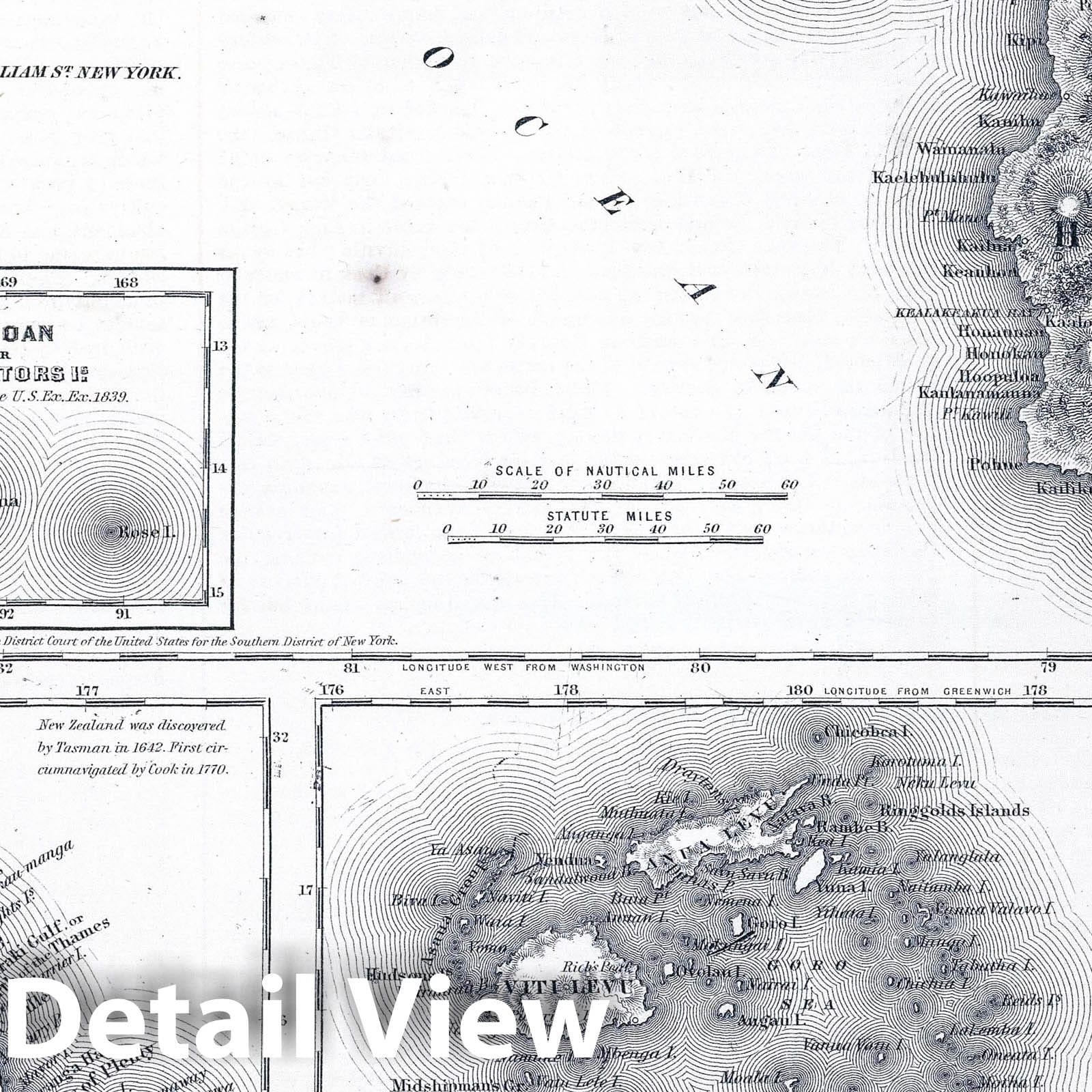 Historic Map : 1865 Hawaiian Group or Sandwich Islands. New Zealand. Viti Group of Feejee Islands. Tonga or Friendly Islands. - Vintage Wall Art