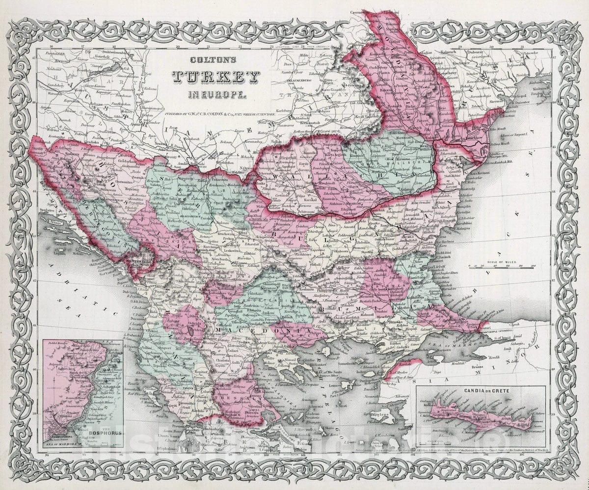 Historic Map : 1869 Turkey in Europe. - Vintage Wall Art