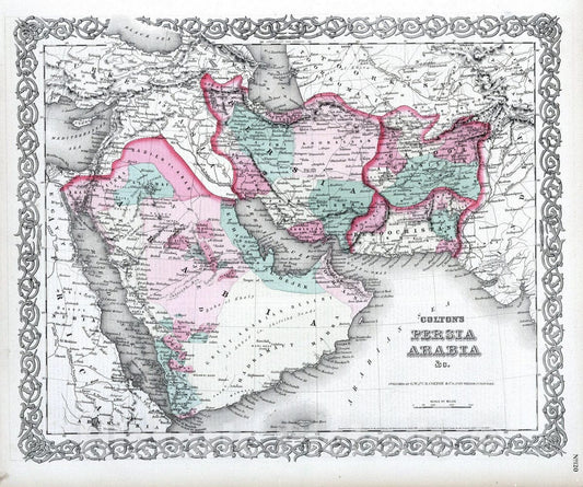Historic Map : 1869 Persia Arabia. - Vintage Wall Art