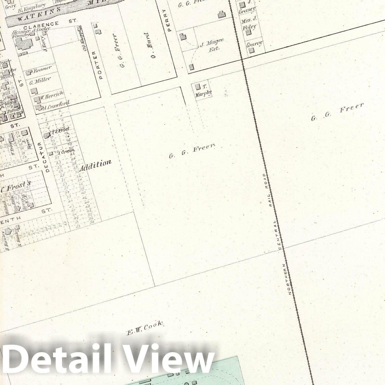 Watkins, New York - Property Map, 1874 - Historical Map Print