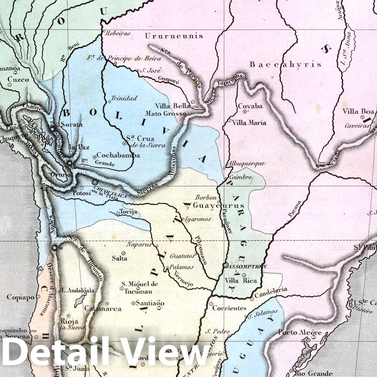 South America, 1838 - Historical Map Print