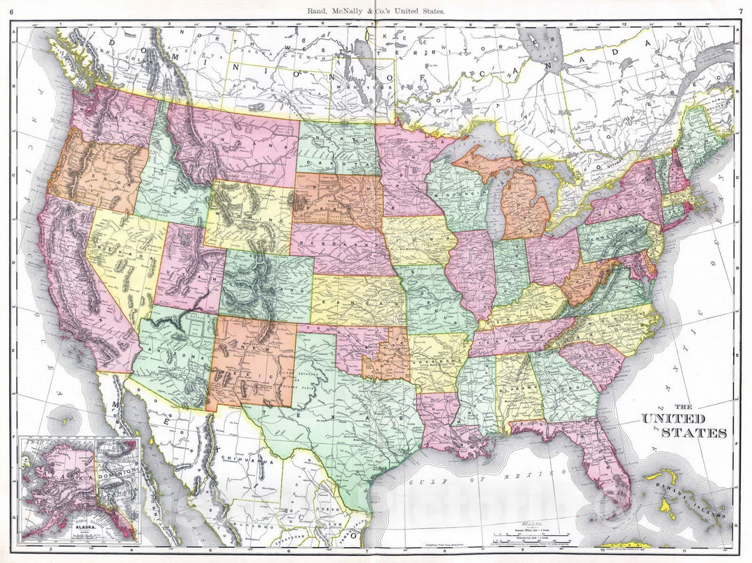 Historic Wall Map : National Atlas - 1903 United States. - Vintage Wall Art
