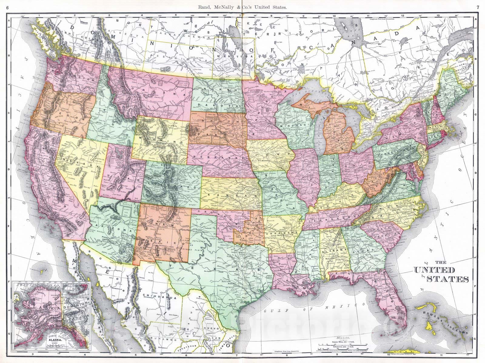 Historic Wall Map : National Atlas - 1903 United States. - Vintage Wall Art