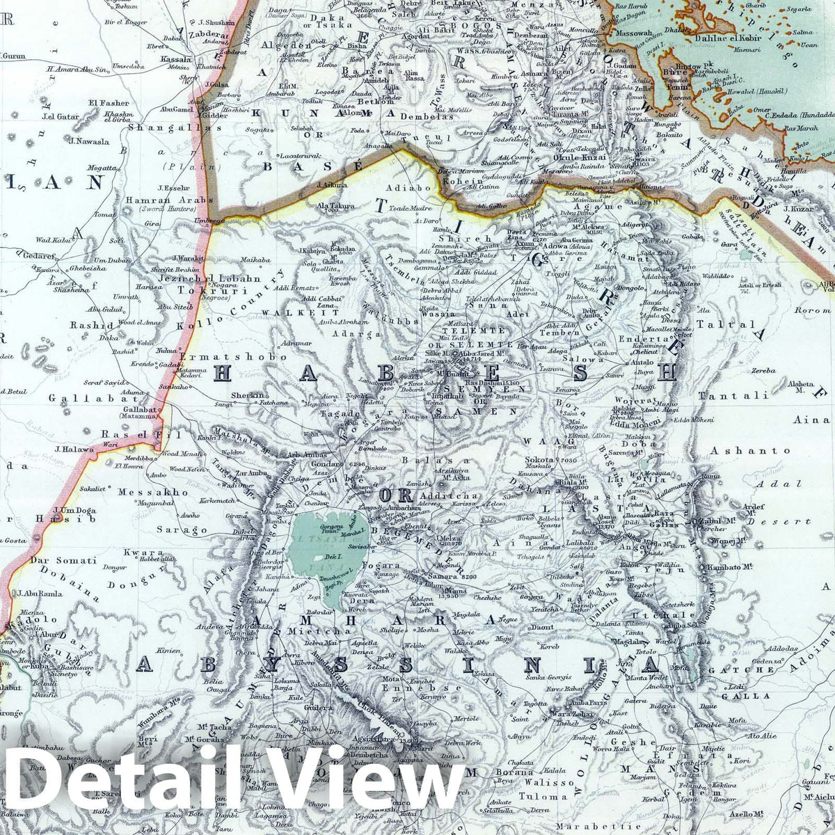 Upper Nubia and Ethiopia, 1911 - Historical Map Print