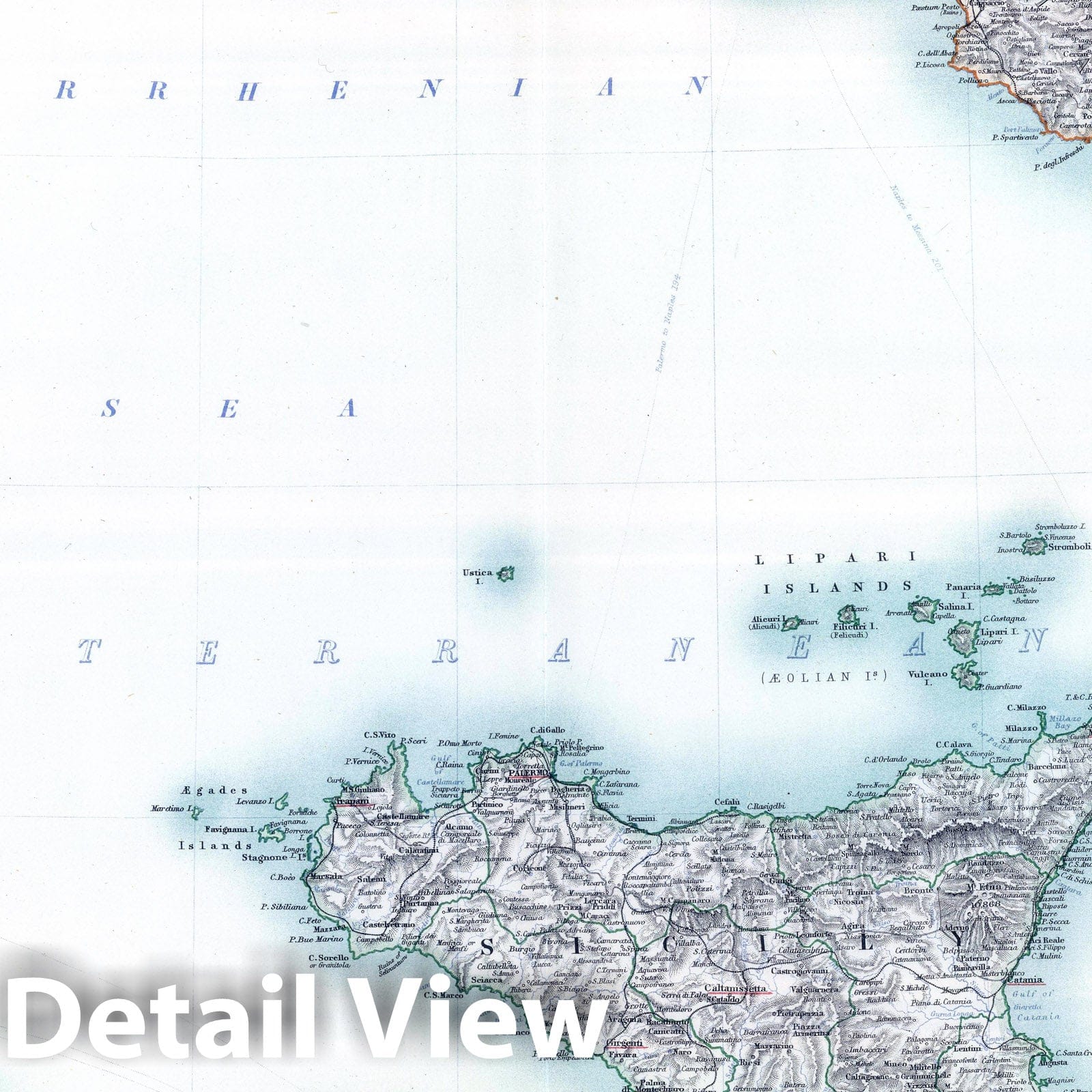 South Italy, Sardinia, and Naples - Nautical Chart, 1893