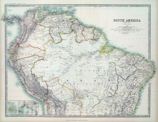 Historic Map : 1911 South America (northern sheet). - Vintage Wall Art