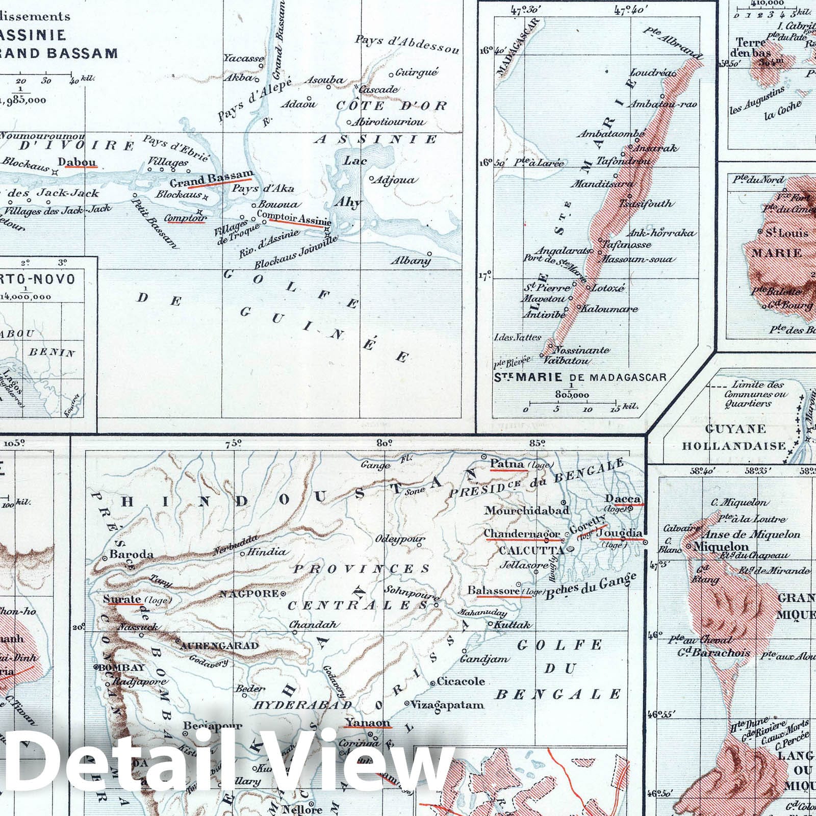 French Colonies, 1882 - Historical Map Print