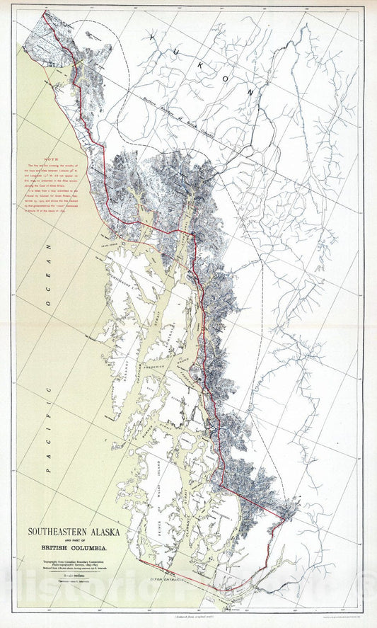 Historic Map : 1895 S.E. Alaska British Commission Map. - Vintage Wall Art