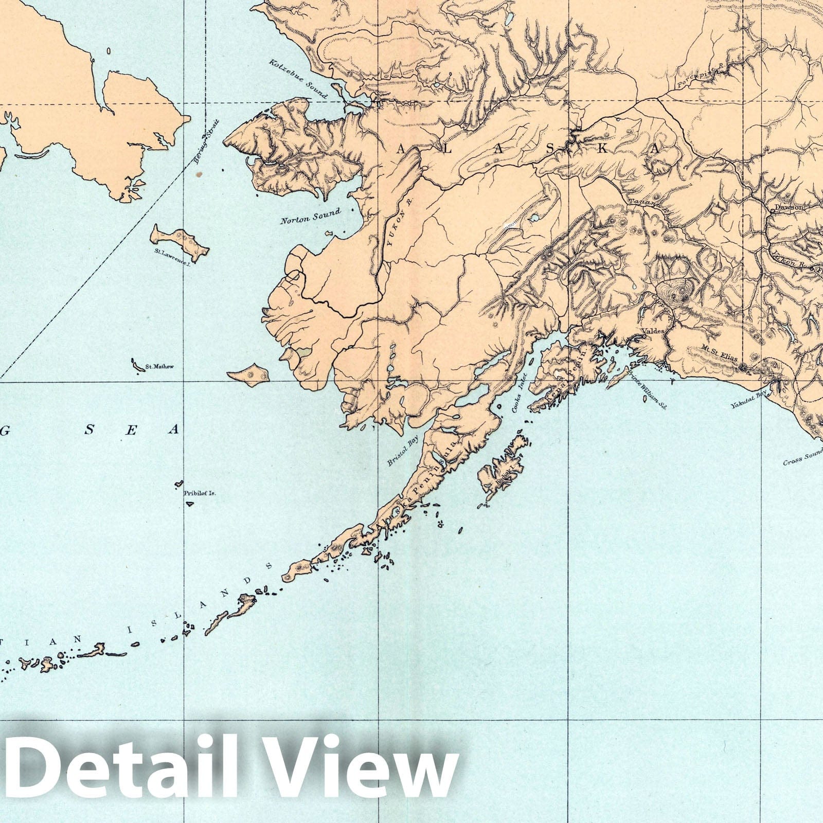 North America and Asia Alaskan Boundary - Survey Map, 1903