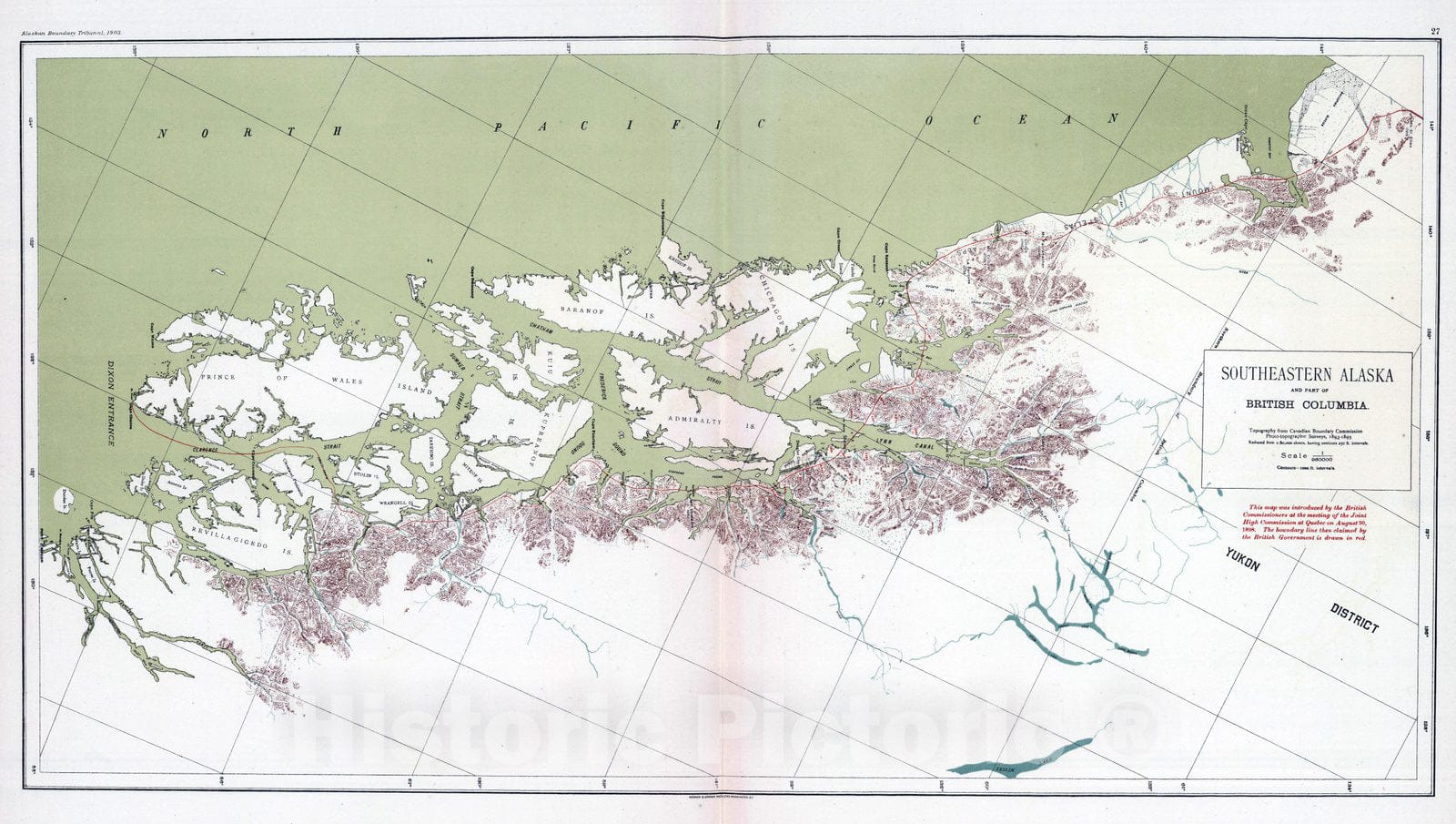 Historic Map : 1898 Southeastern Alaska. - Vintage Wall Art
