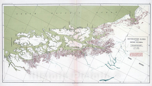 Historic Map : 1898 Southeastern Alaska. - Vintage Wall Art