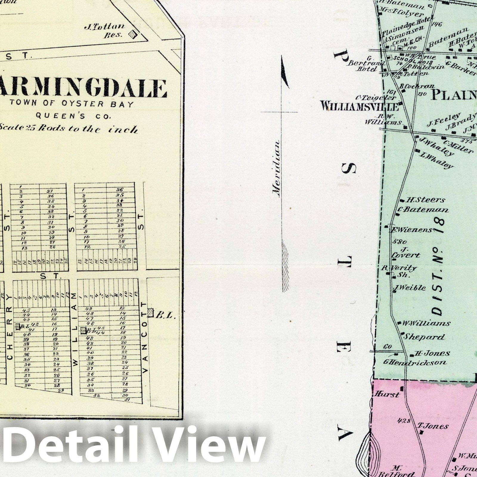 Oyster Bay, Farmingdale, Jericho, Long Island, New York - Property Map, 1873