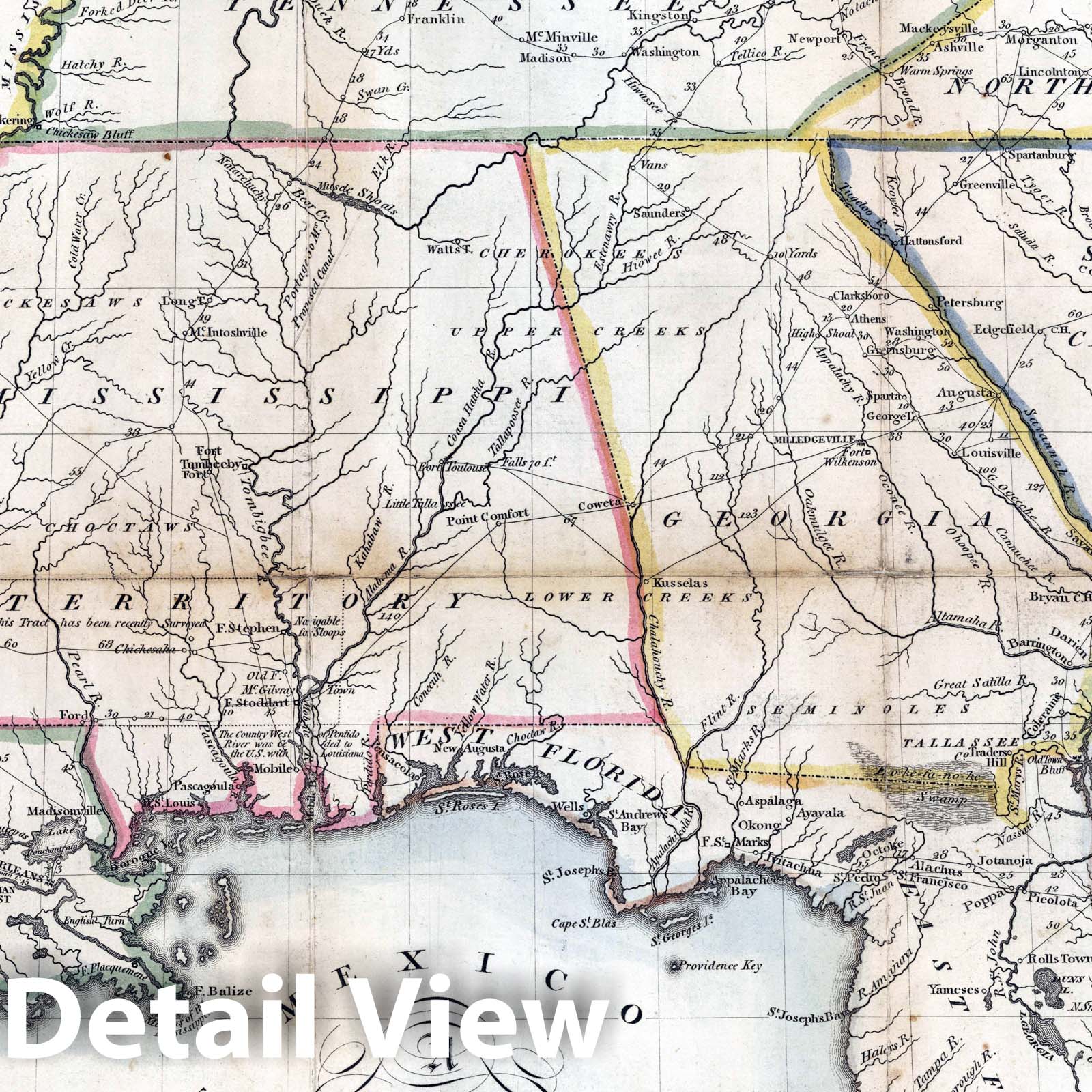 Southern United States and Florida - Nautical Chart, 1813 - Historical Map Print