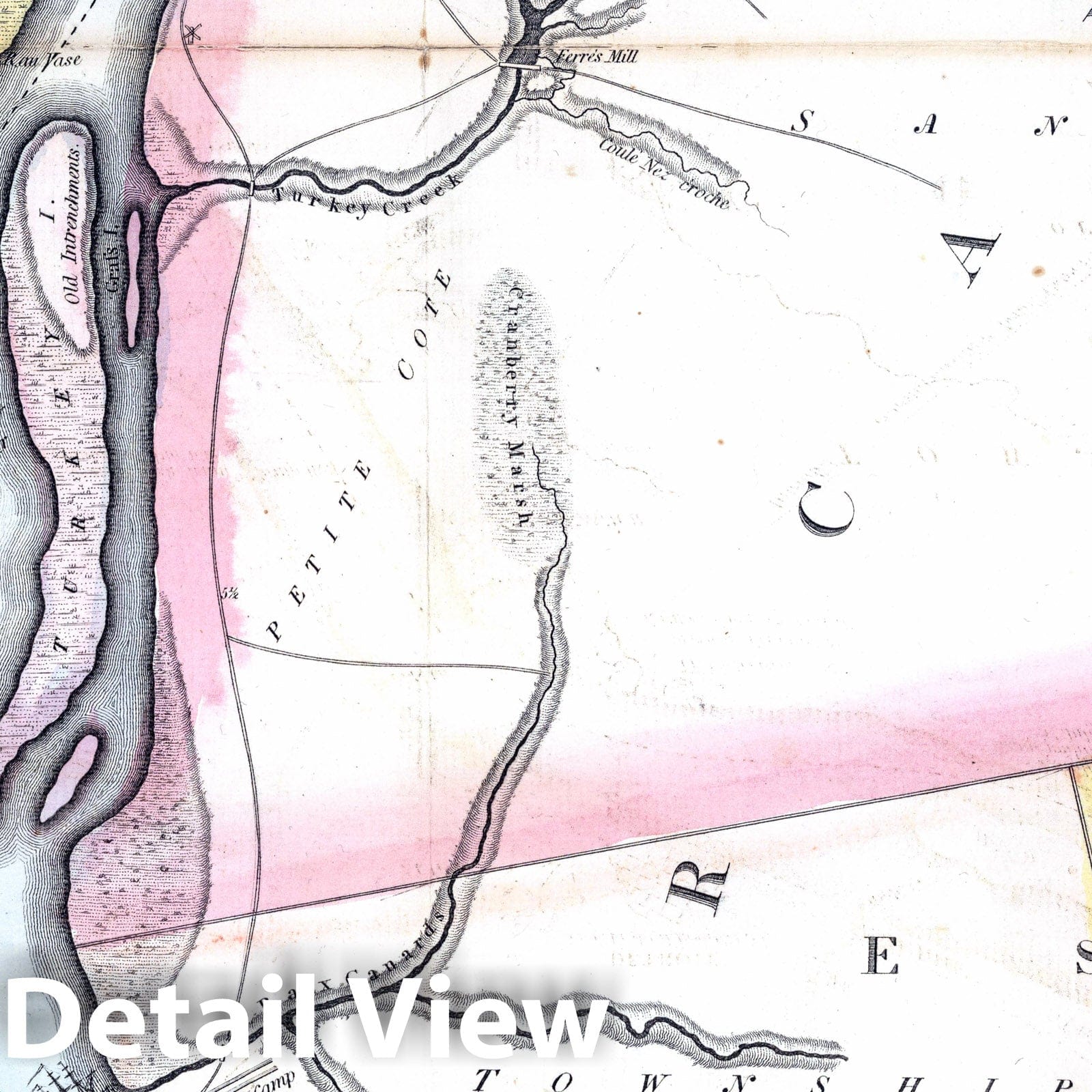 Detroit River and Adjacent Country - Military Map, 1813