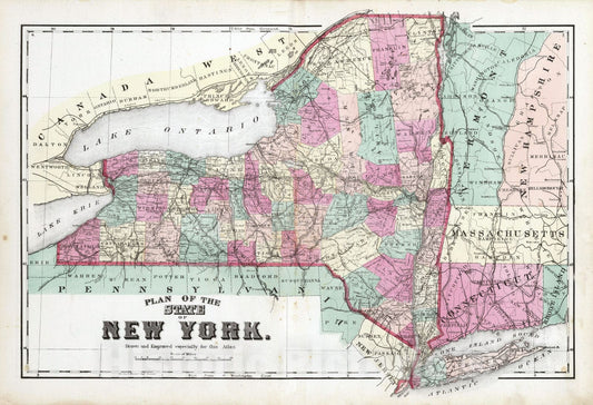 Historic Map : 1874 New York. - Vintage Wall Art