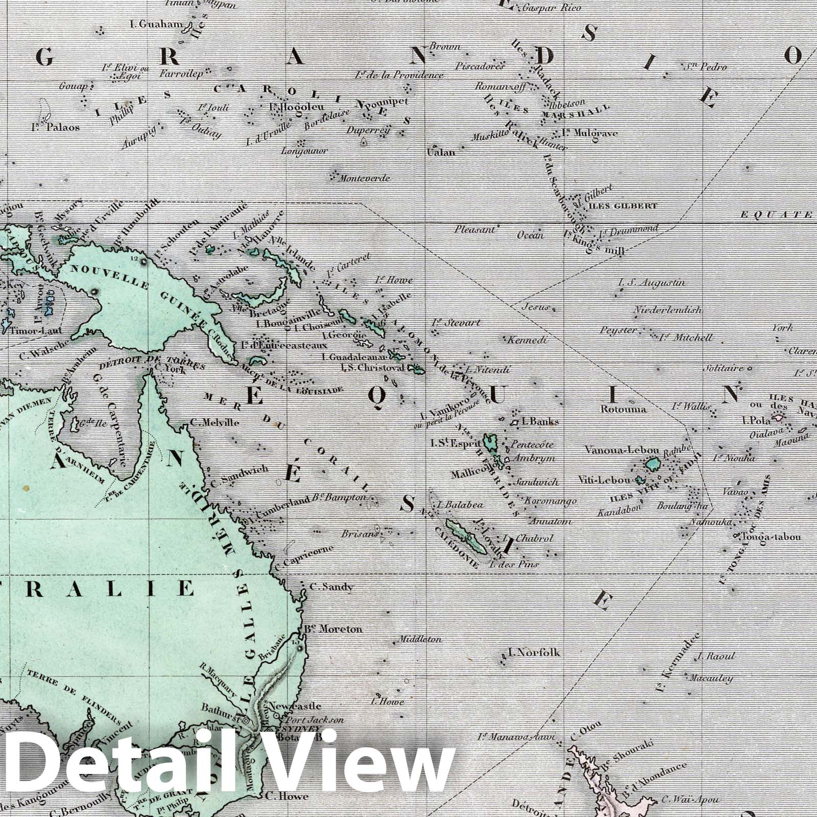 Oceania, 1838 - Hand-Colored Historical Map Print