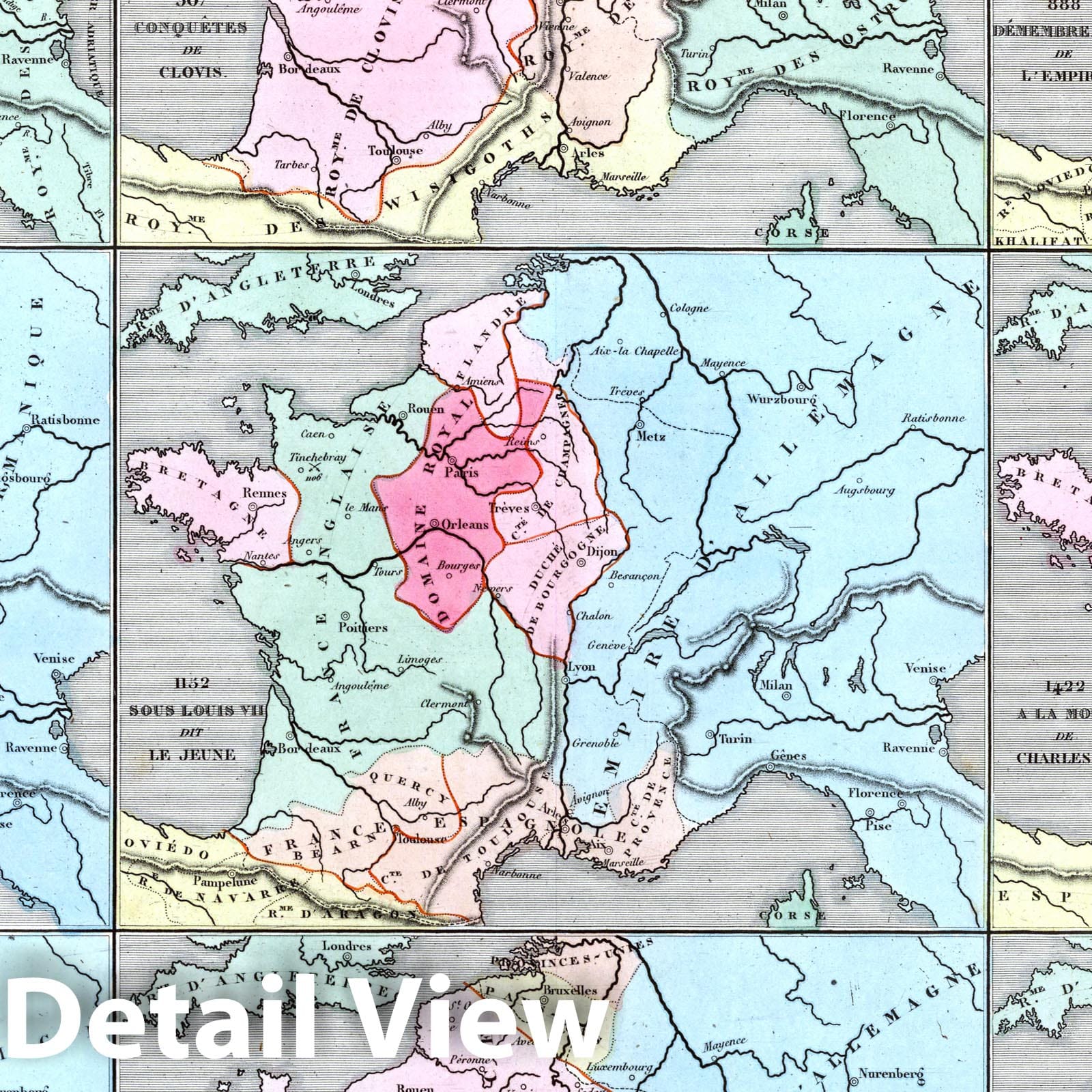 Historical France, 1838 - Nine Maps Showing French Territorial Evolution