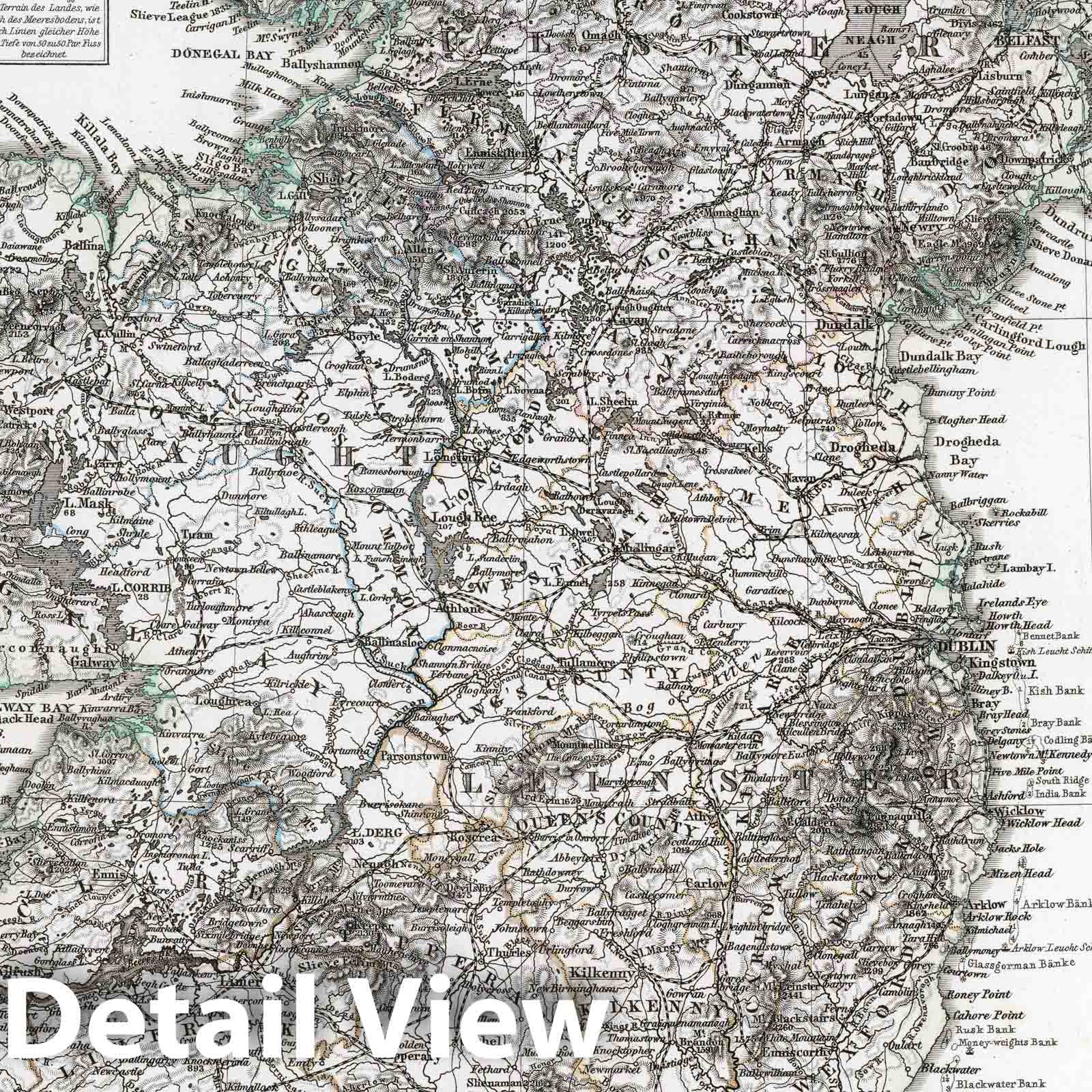 Ireland - Plate No. 15d, 1866 - Stieler's Hand Atlas Map Print