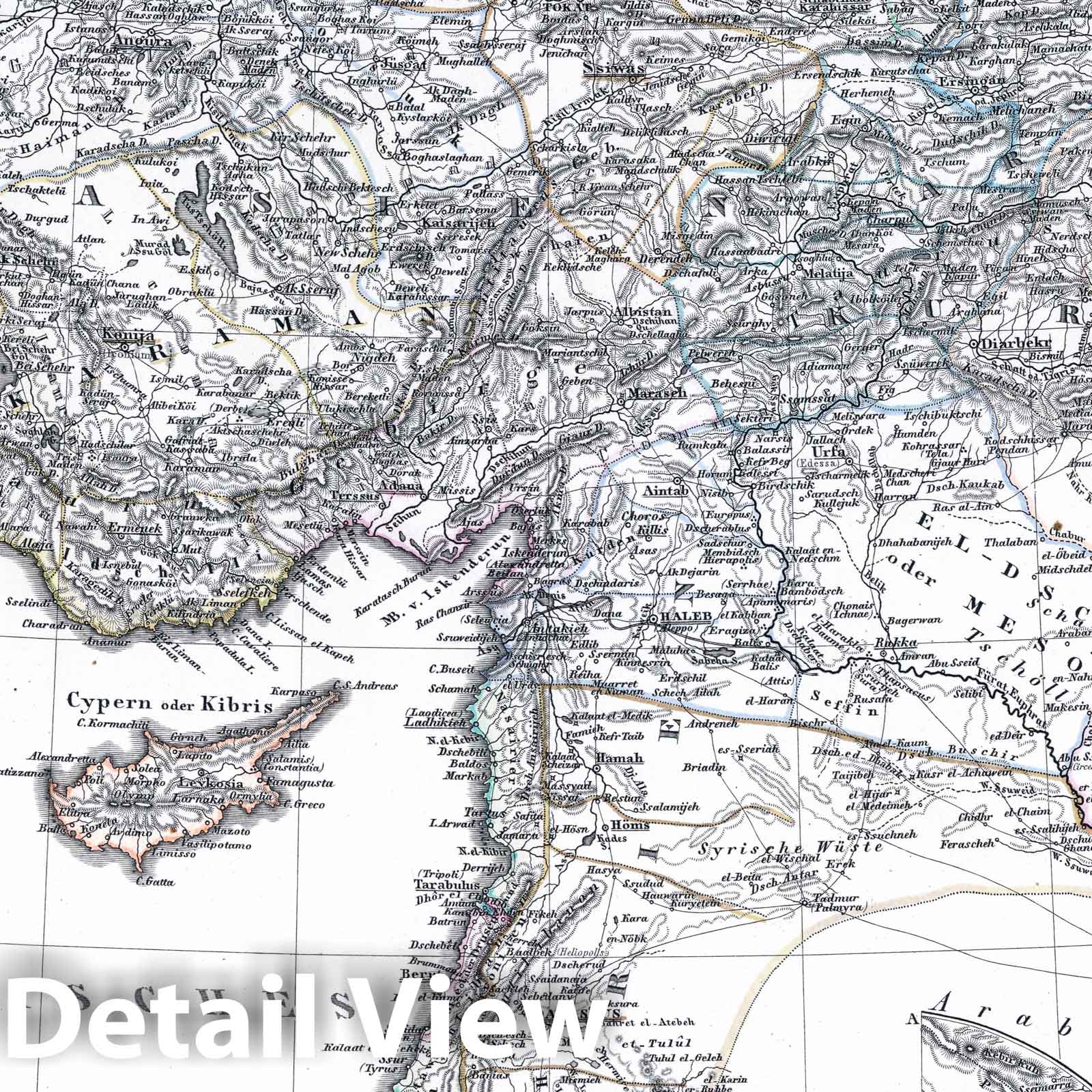 Ottoman Empire in Asia - Plate No. 43a, 1865 - Historical Map Print