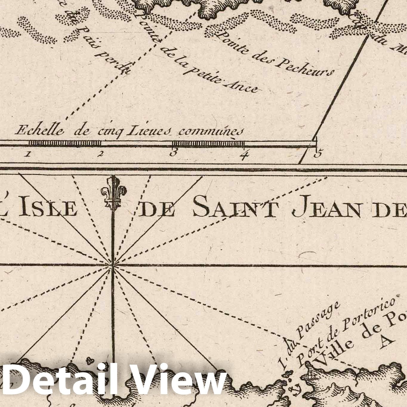 Saint Croix and Puerto Rico - Nautical Chart, 1764