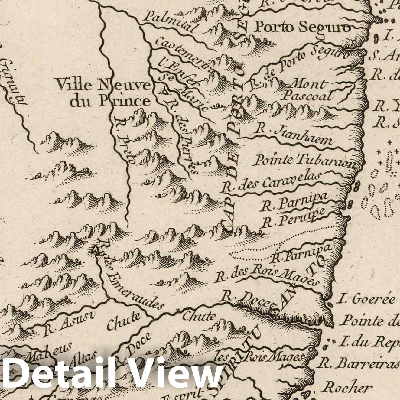 Brazil (Bahia to Sao Paulo) Nautical Chart, 1764 - Historical Map Print
