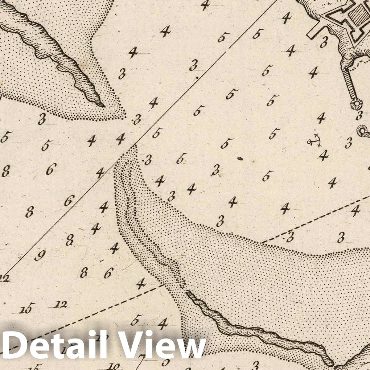Port Farina, Tunisia - Nautical Chart, 1764 - Historical Map Print