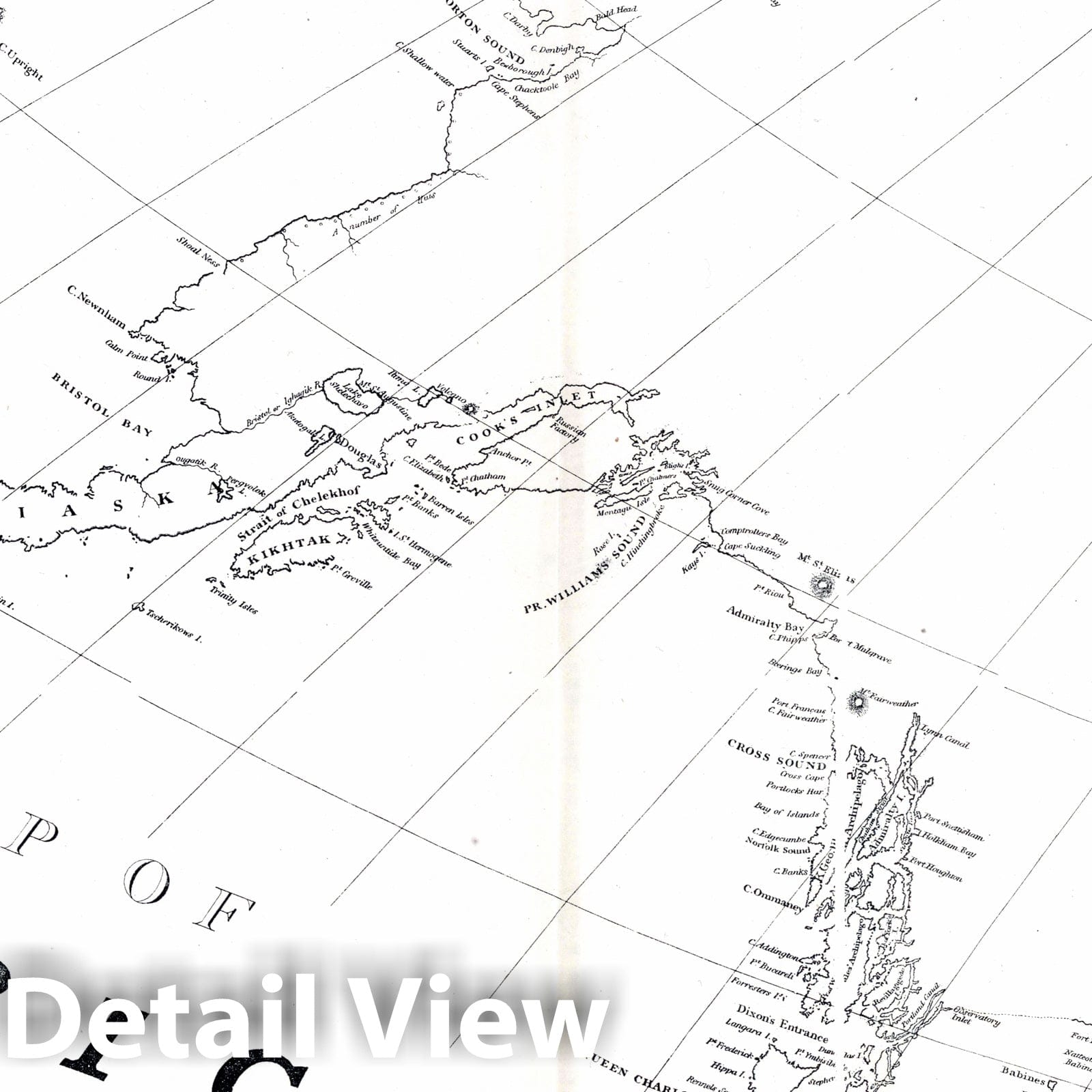 Alaska Boundary, Canada and United States, 1823 Historical Map Print
