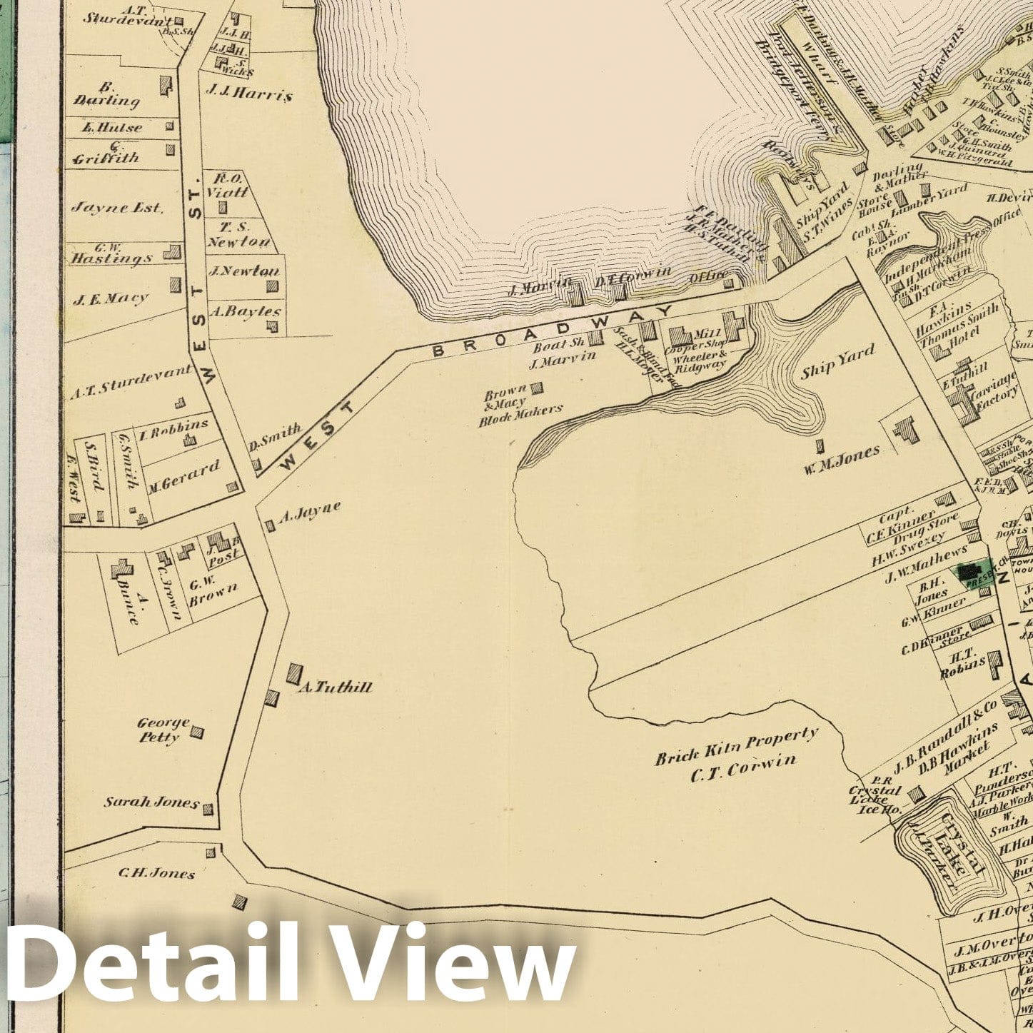 Stony Brook and Port Jefferson, Brookhaven, Long Island, New York - Property Map, 1873