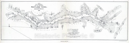 Historic Map : 1868 Portland Canal - Admiralty Survey. - Vintage Wall Art