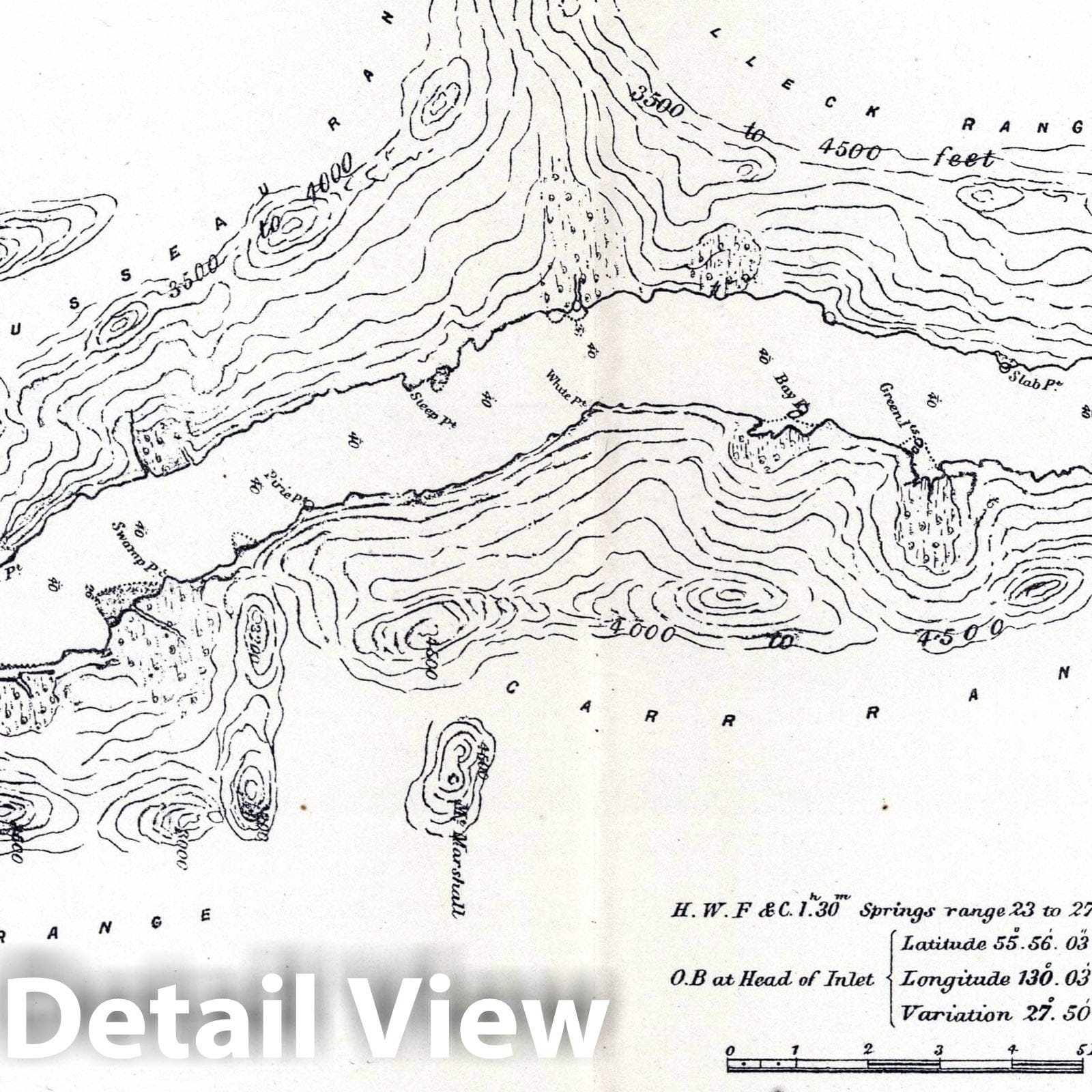 Portland Canal, British Columbia - Survey Map, 1868 - Historical Map Print