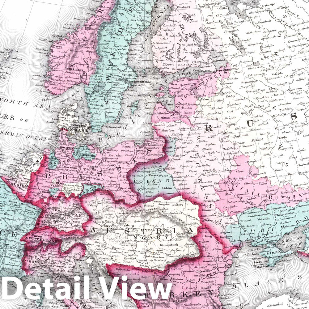 Historic Map : 1870 Europe. - Vintage Wall Art