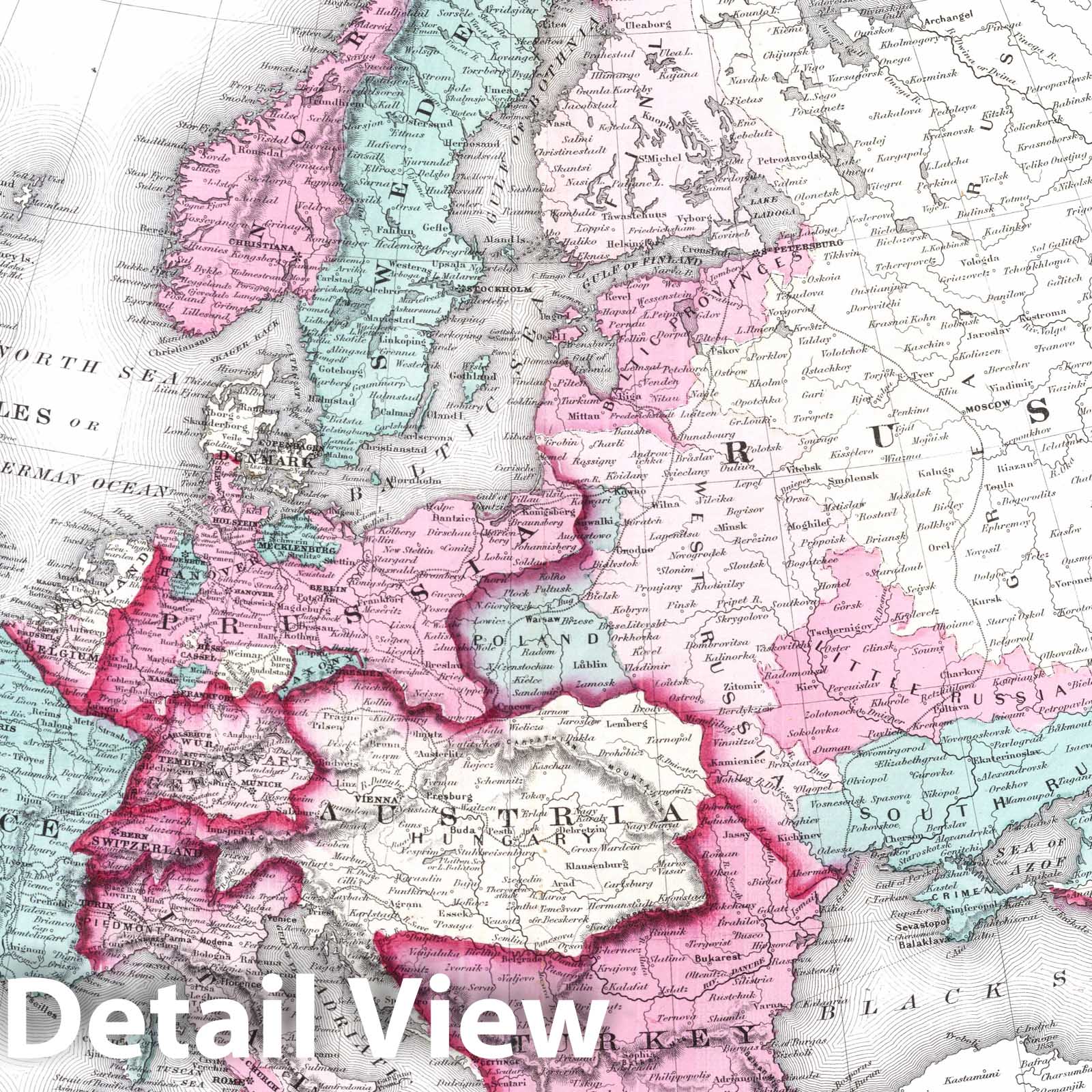 Historic Map : 1870 Europe. - Vintage Wall Art