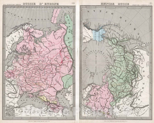 Historic Map : Finland; Russian Federation, 1838 Russie D'Europe, Empire Russe. , Vintage Wall Art