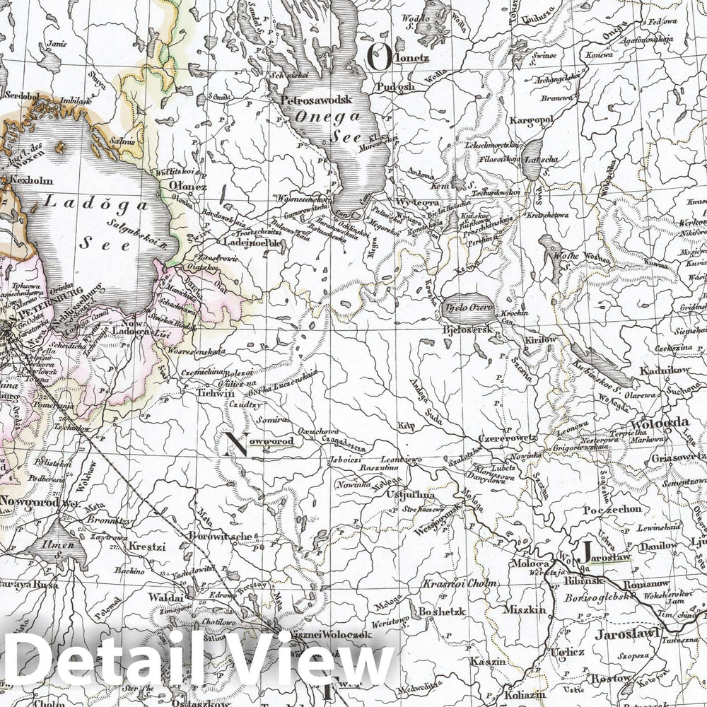 Historic Map : Russian Federation, 1864 Europaeisches Russland. (Russia in Europe). , Vintage Wall Art