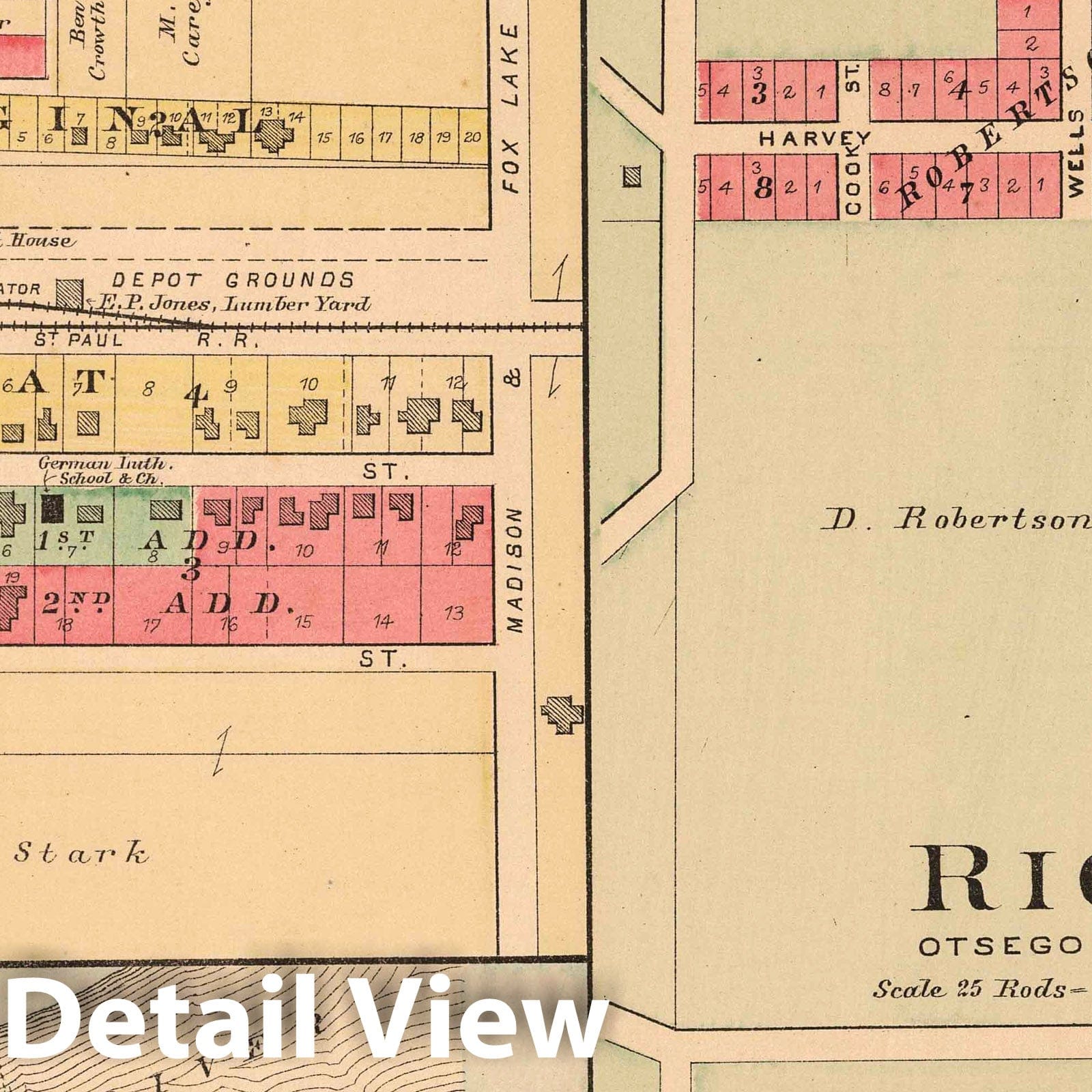 Randolph, Dekorra, Rio & Okee Townships, Columbia County Wisconsin - 1890 Property Map
