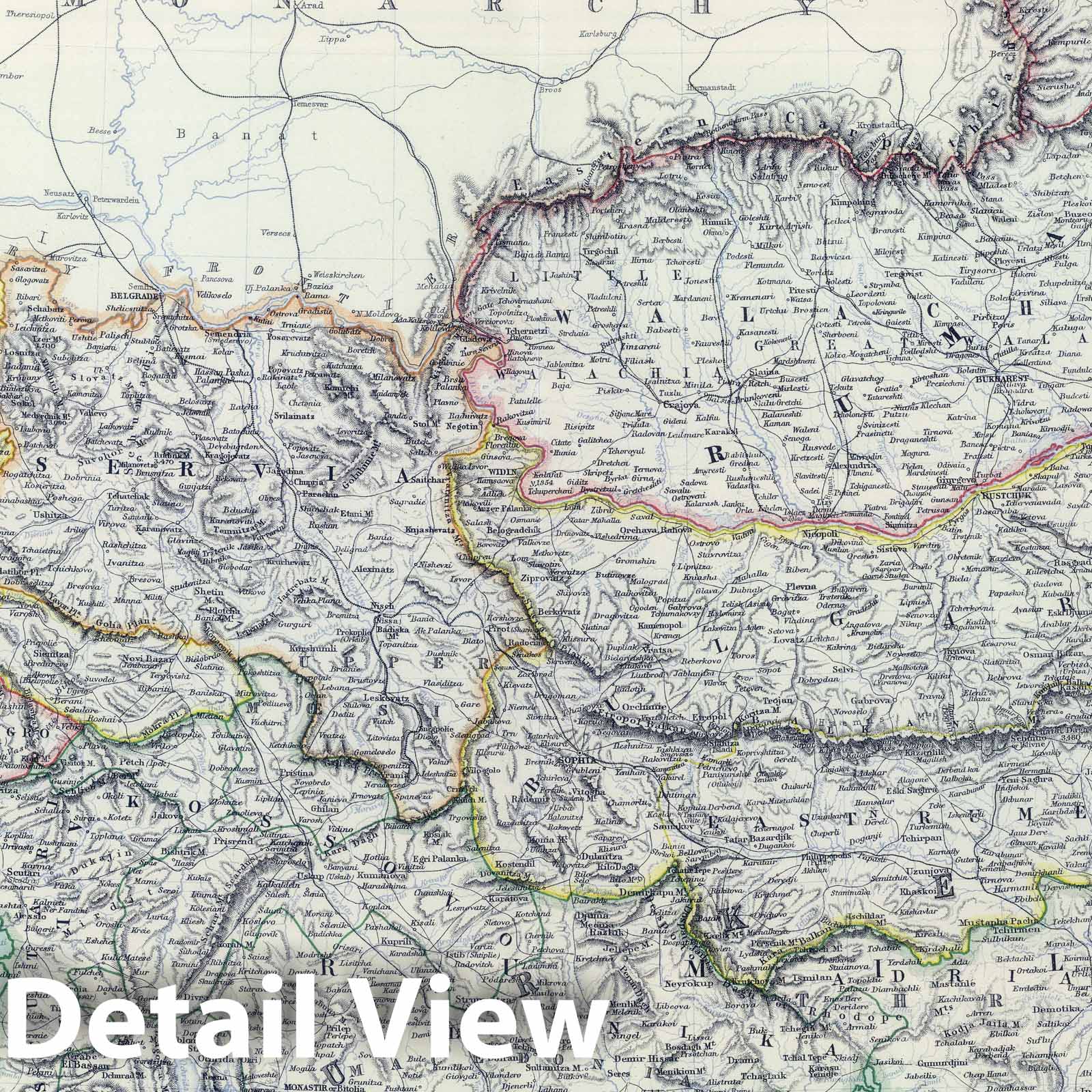 Turkey in Europe with Bosporus, Constantinople, and Crete - 1893 Historical Map Print