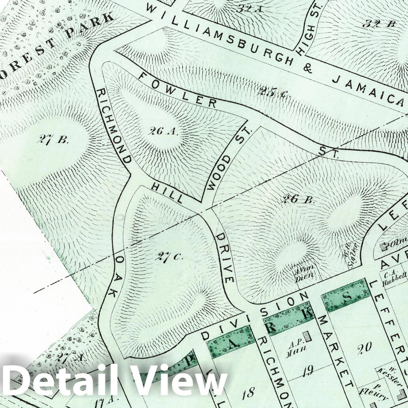 Richmond Hill - Property Map, 1873 - Long Island Historical Map Print