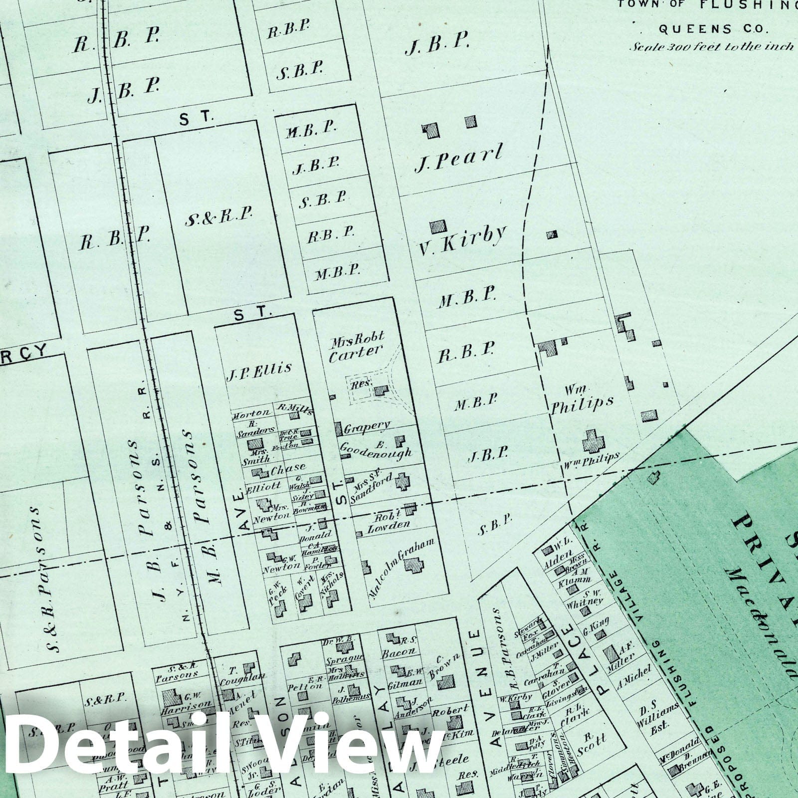 Part of Flushing, Queens County, New York - Property Map, 1873