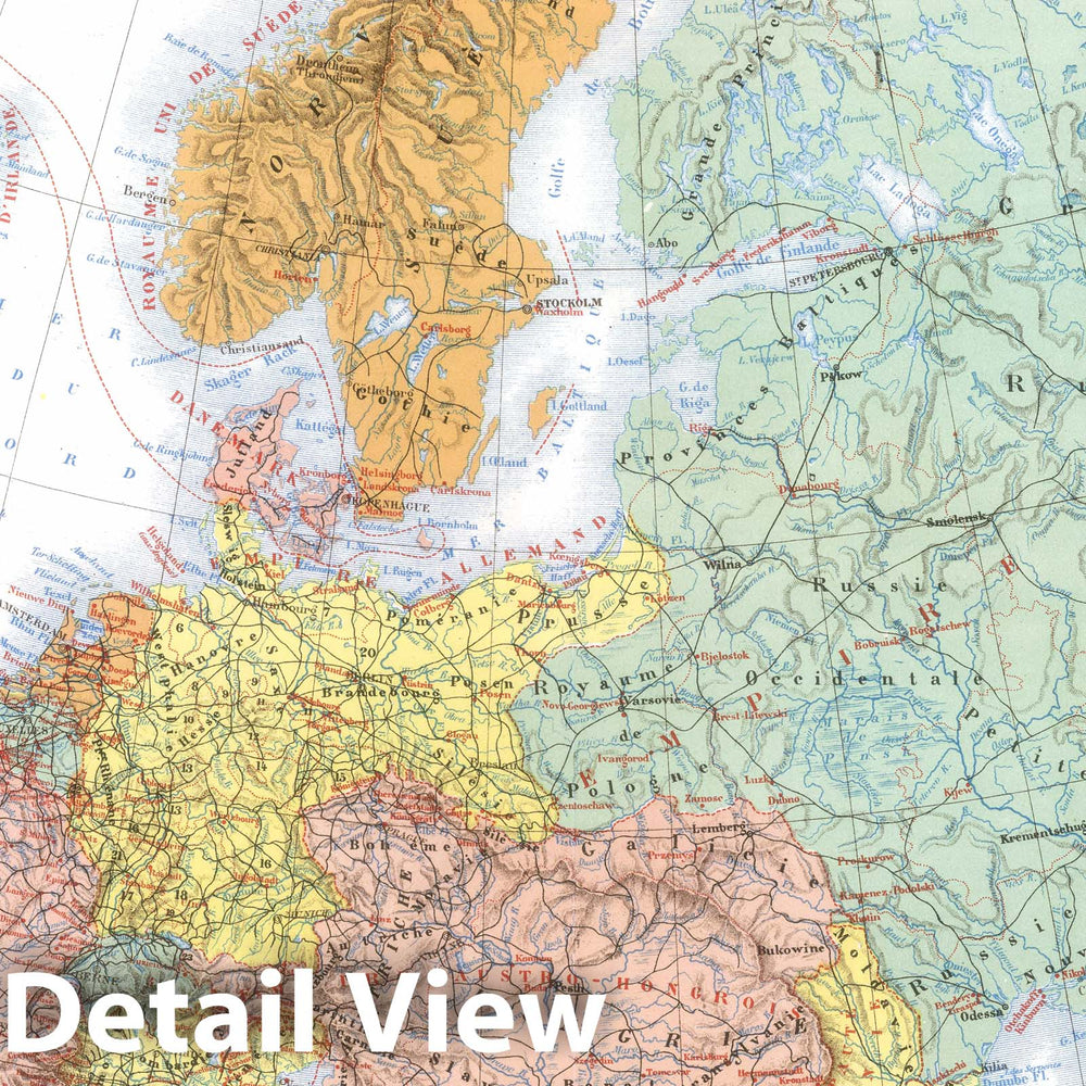 Historic Map : 1882 Europe Politique. - Vintage Wall Art