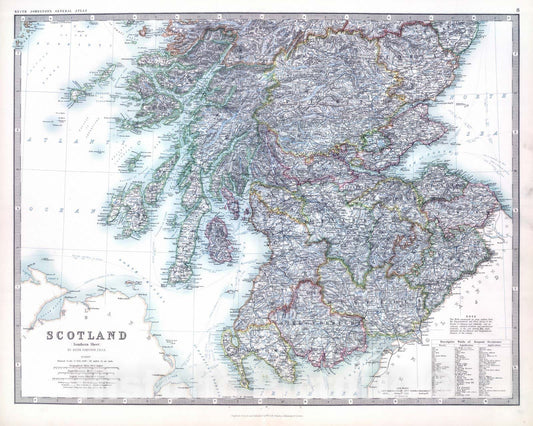 Historic Map : 1893 Scotland (southern sheet). - Vintage Wall Art