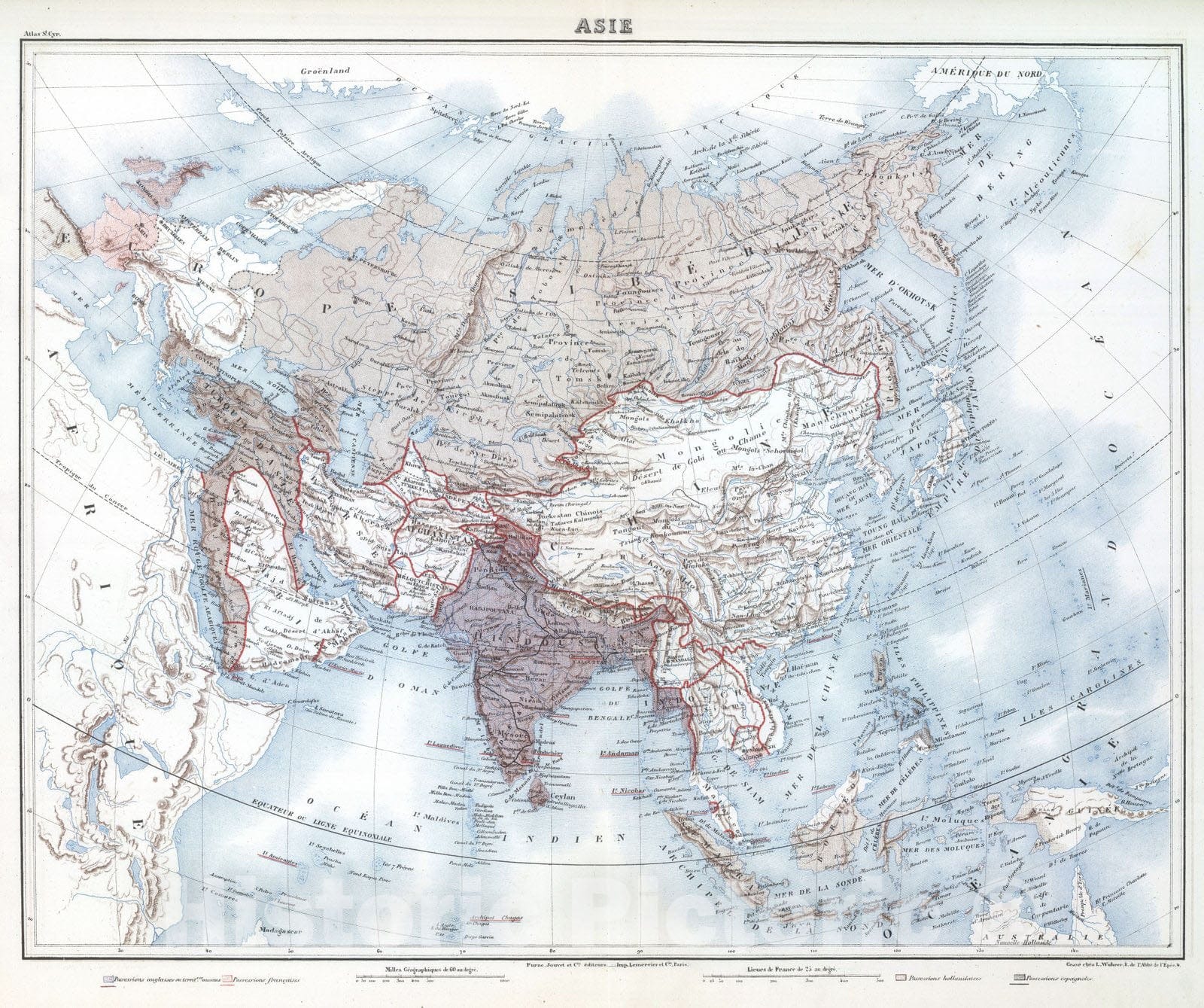 Historic Wall Map : 1882 Asie. - Vintage Wall Art