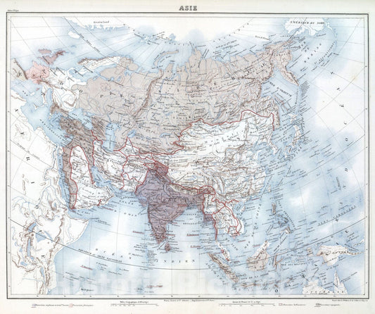 Historic Wall Map : 1882 Asie. - Vintage Wall Art