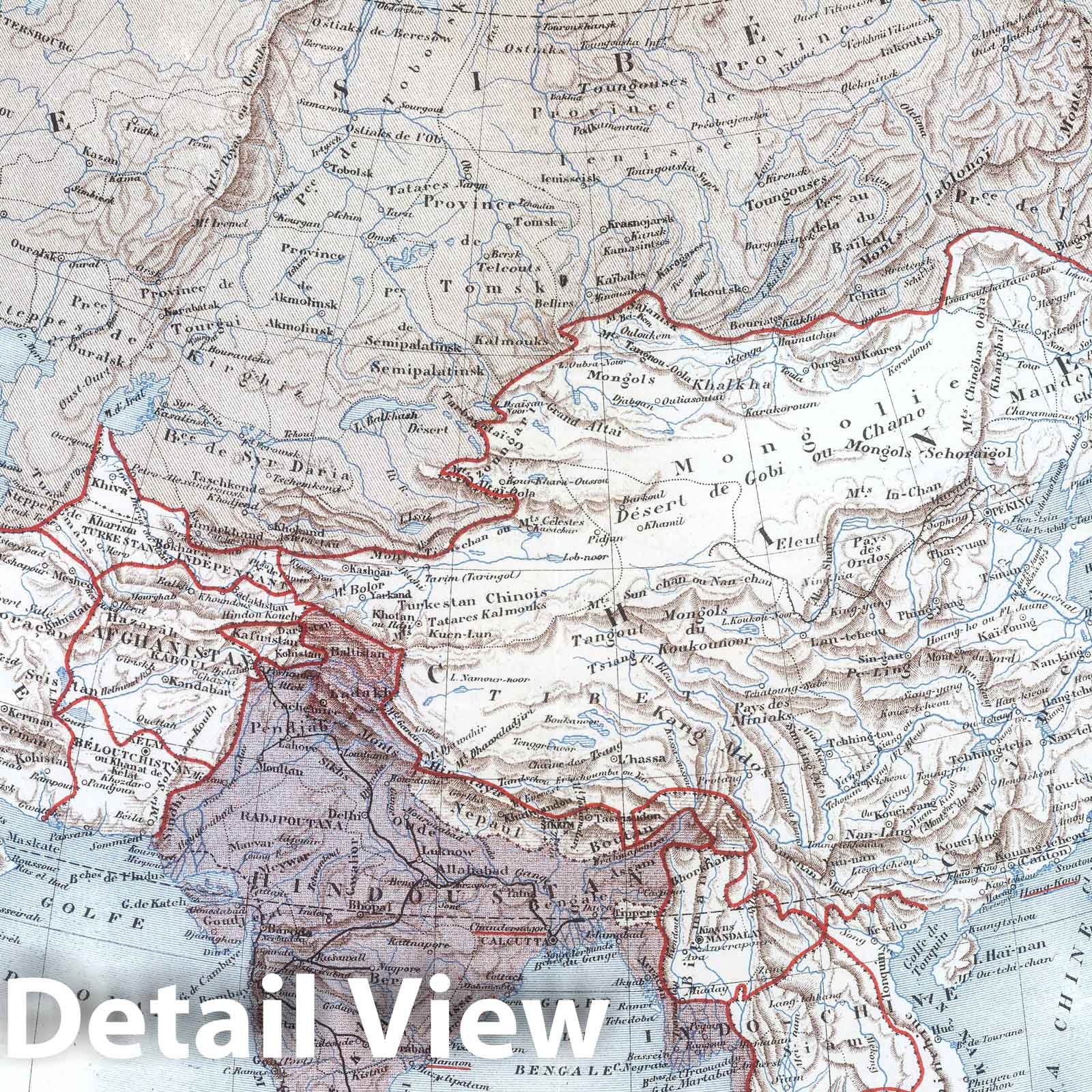 Asia, 1882 - Historical Map Print from French Atlas